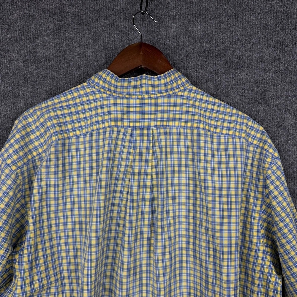 Vintage 90s Ralph Lauren Blake Shirt Mens XL Yellow Blue Plaid Short Sleeve - Picture 6 of 9